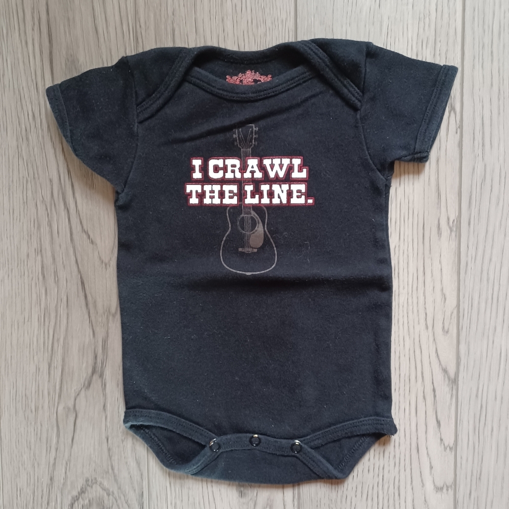 I Crawl The Line Black Short Sleeve Onsie Size 3-6 Months